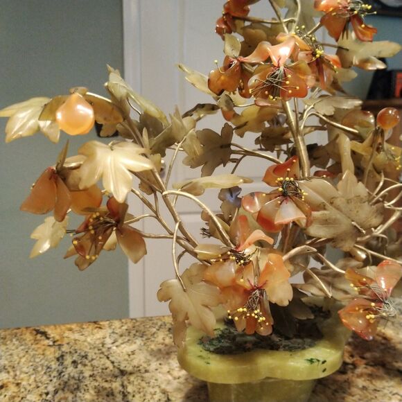 LARGE VINTAGE JAPANESE JADE TREE 14" TALL - Picture 3 of 16